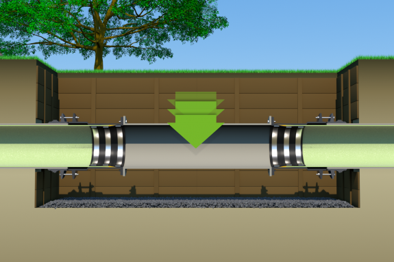 Connection with a flange pipe